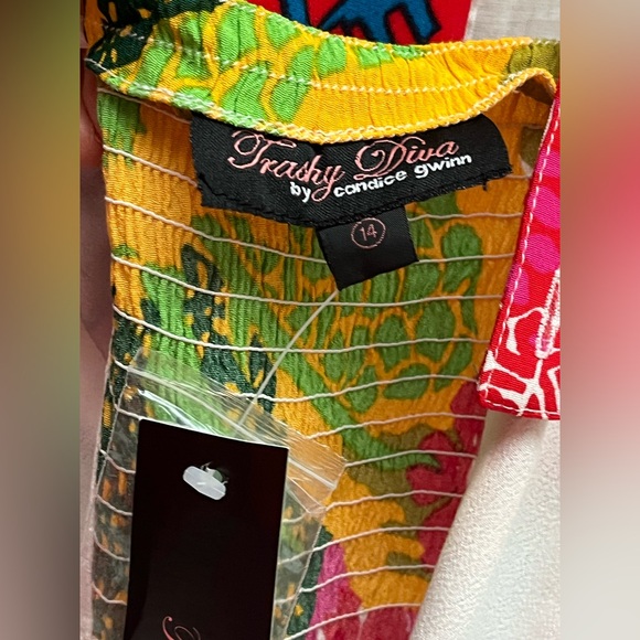 Trashy Diva L'Amour Dress in psychedelic Dragons print size 14 - Picture 4 of 7